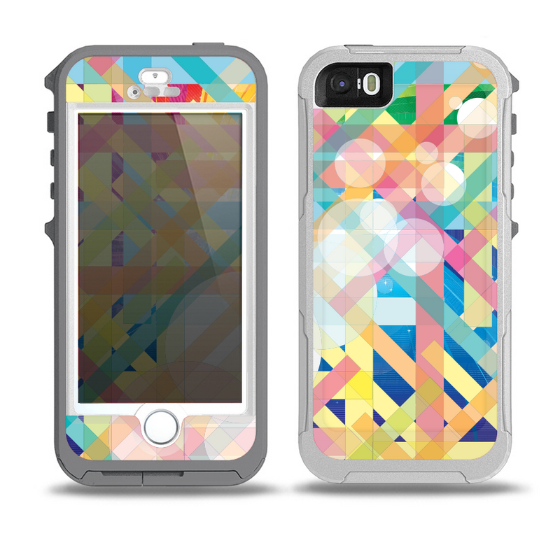The Colorful Abstract Plaid Intersect Skin for the iPhone 5-5s OtterBox Preserver WaterProof Case