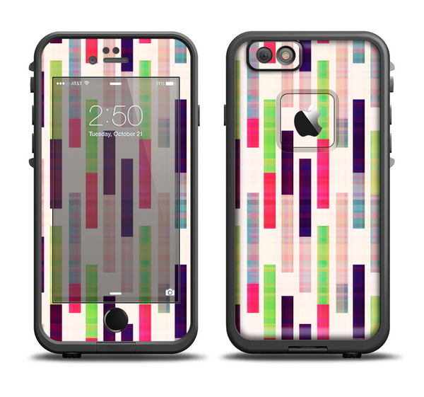The Colorful Abstract Plaided Stripes Apple iPhone 6 LifeProof Fre Case Skin Set