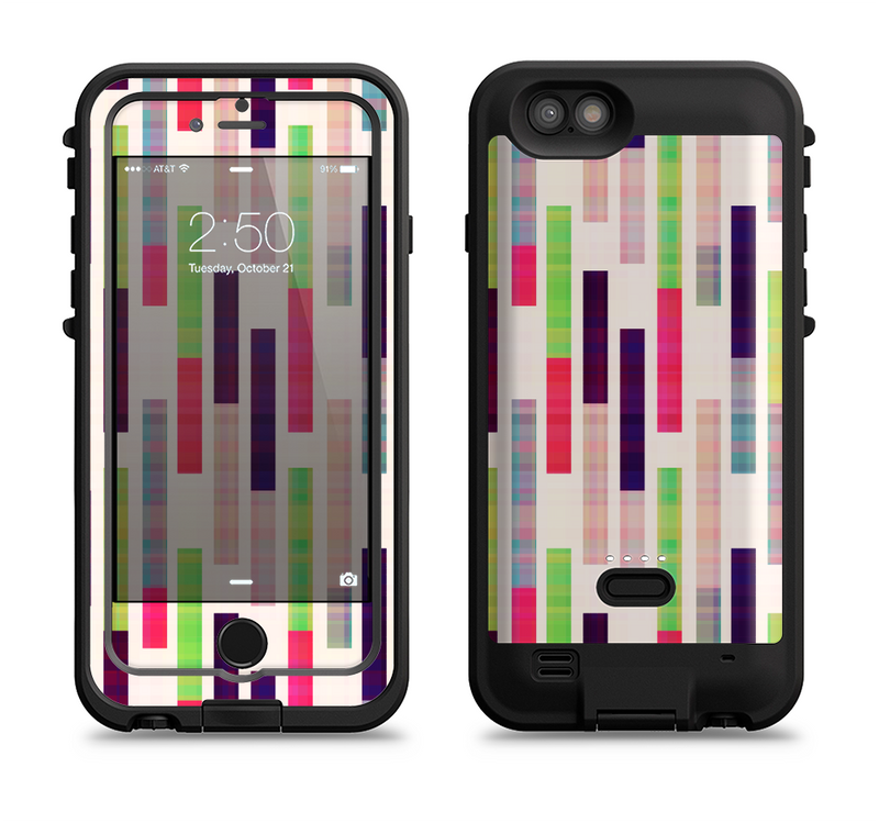 The Colorful Abstract Plaided Stripes Apple iPhone 6/6s LifeProof Fre POWER Case Skin Set