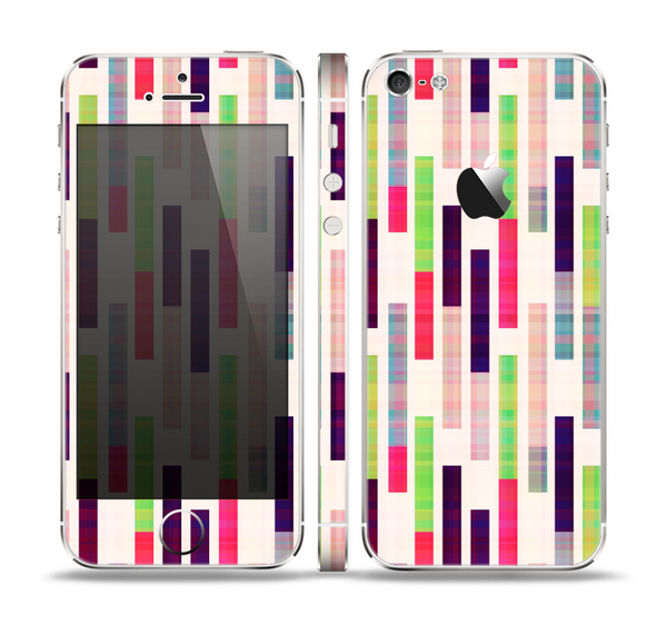 The Colorful Abstract Plaided Stripes Skin Set for the Apple iPhone 5