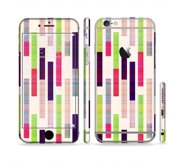 The Colorful Abstract Plaided Stripes Sectioned Skin Series for the Apple iPhone 6
