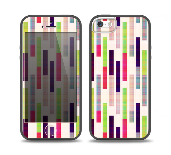 The Colorful Abstract Plaided Stripes Skin Set for the iPhone 5-5s Skech Glow Case