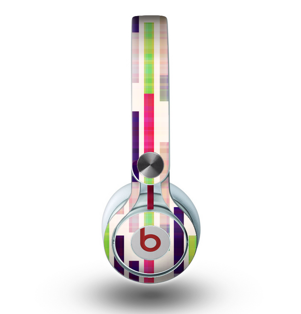 The Colorful Abstract Plaided Stripes Skin for the Beats by Dre Mixr Headphones