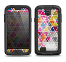 The Colorful Abstract Stacked Triangles Samsung Galaxy S4 LifeProof Nuud Case Skin Set