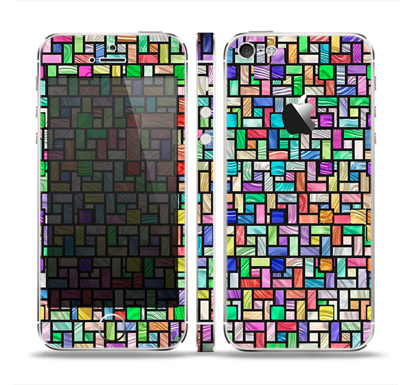The Colorful Abstract Tiled Skin Set for the Apple iPhone 5