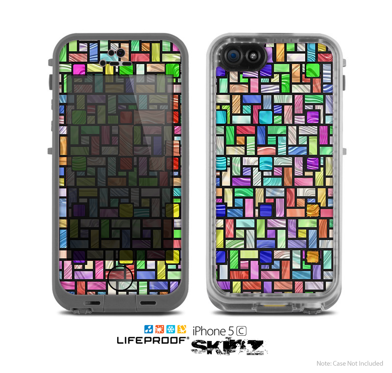 The Colorful Abstract Tiled Skin for the Apple iPhone 5c LifeProof Case