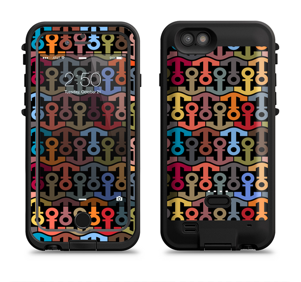 The Colorful Anchor Vector Collage Pattern Apple iPhone 6/6s LifeProof Fre POWER Case Skin Set