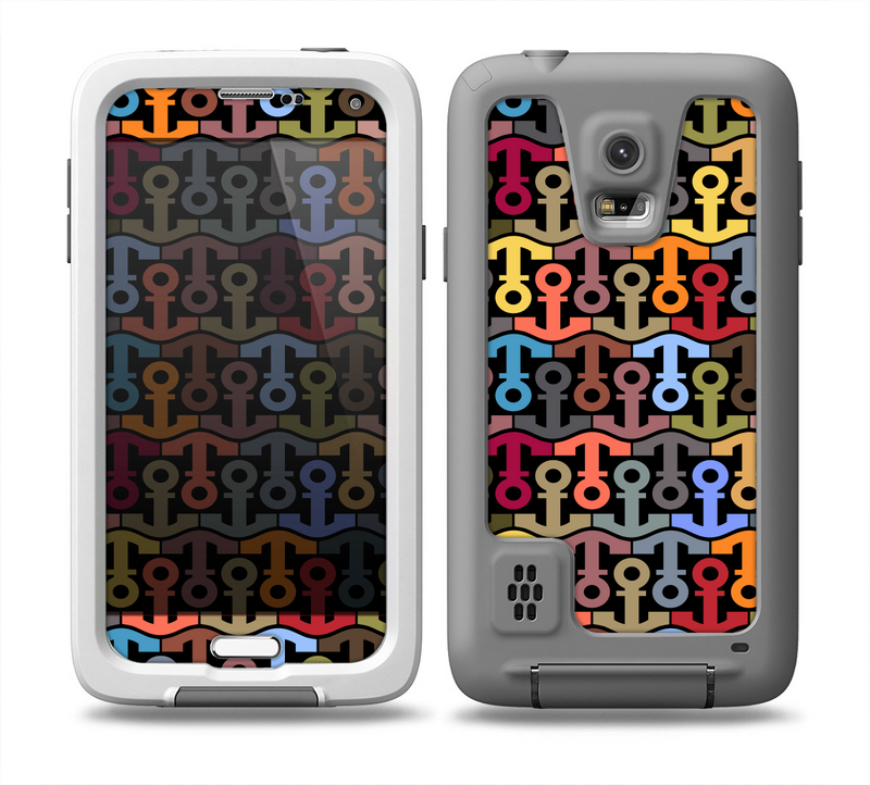 The Colorful Anchor Vector Collage Pattern Skin Samsung Galaxy S5 frē LifeProof Case