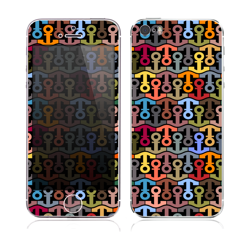 The Colorful Anchor Vector Collage Pattern Skin for the Apple iPhone 5s