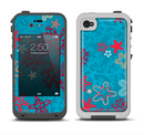 The Colorful Blue and Red Starfish Shapes Apple iPhone 4-4s LifeProof Fre Case Skin Set