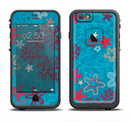 The Colorful Blue and Red Starfish Shapes Apple iPhone 6/6s LifeProof Fre Case Skin Set