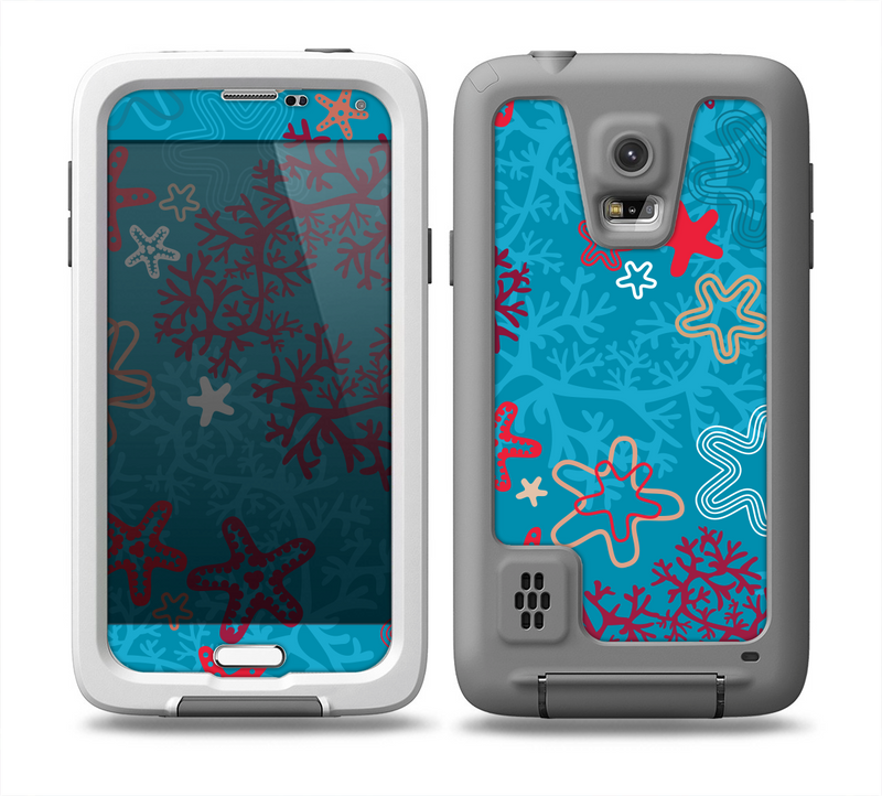 The Colorful Blue and Red Starfish Shapes Skin Samsung Galaxy S5 frē LifeProof Case