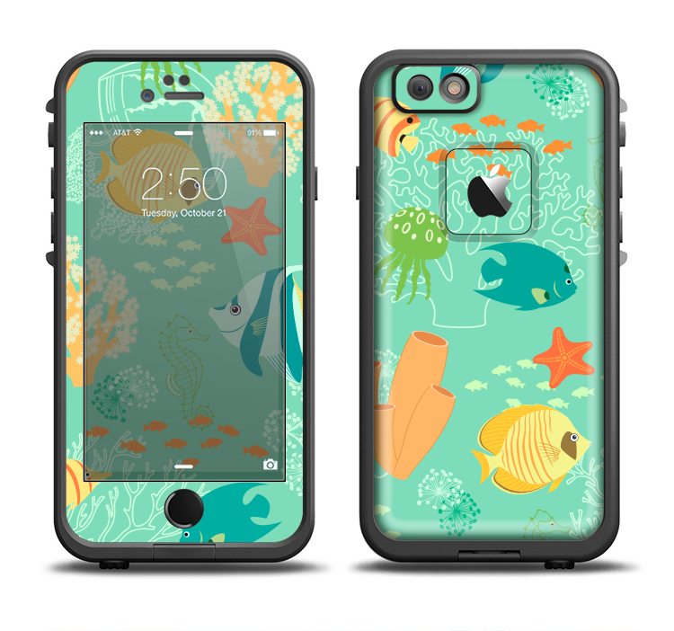 The Colorful Bright Saltwater Fish Apple iPhone 6/6s Plus LifeProof Fre Case Skin Set