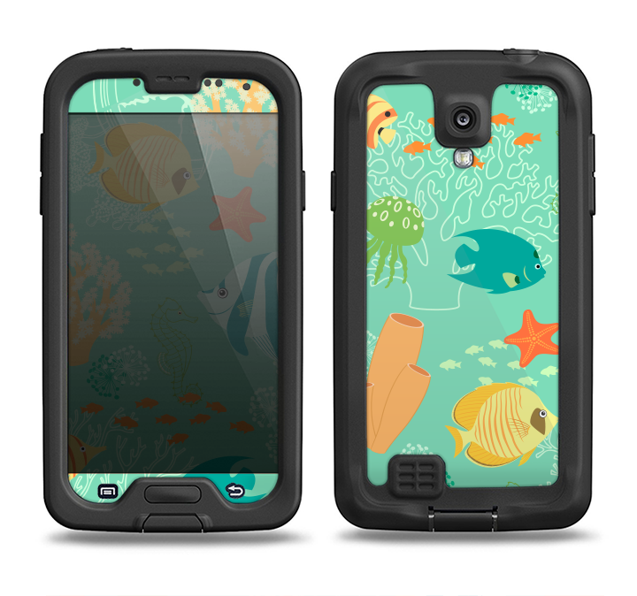 The Colorful Bright Saltwater Fish Samsung Galaxy S4 LifeProof Nuud Case Skin Set