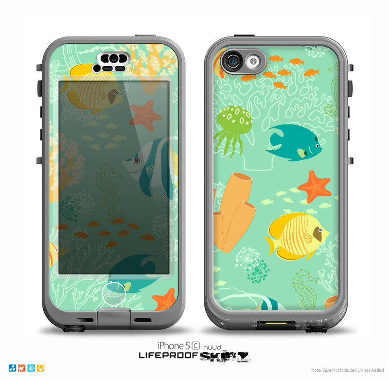The Colorful Bright Saltwater Fish Skin for the iPhone 5c nüüd LifeProof Case