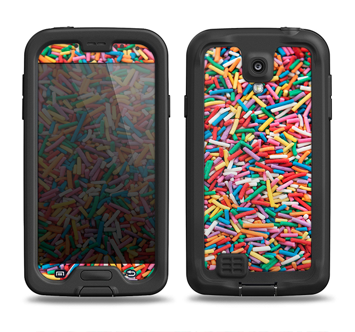 The Colorful Candy Sprinkles Samsung Galaxy S4 LifeProof Nuud Case Skin Set