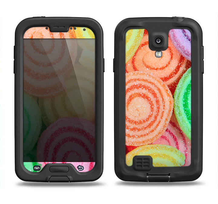 The Colorful Candy Swirls Samsung Galaxy S4 LifeProof Nuud Case Skin Set