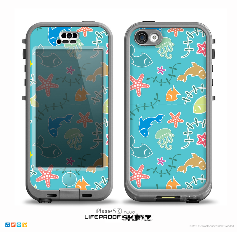 The Colorful Cartoon Sea Creatures Skin for the iPhone 5c nüüd LifeProof Case