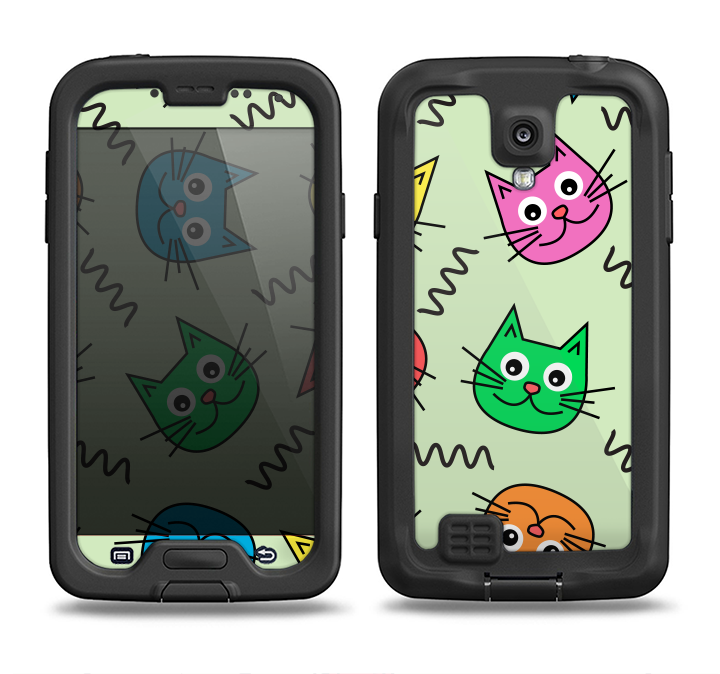 The Colorful Cat iCons Samsung Galaxy S4 LifeProof Fre Case Skin Set