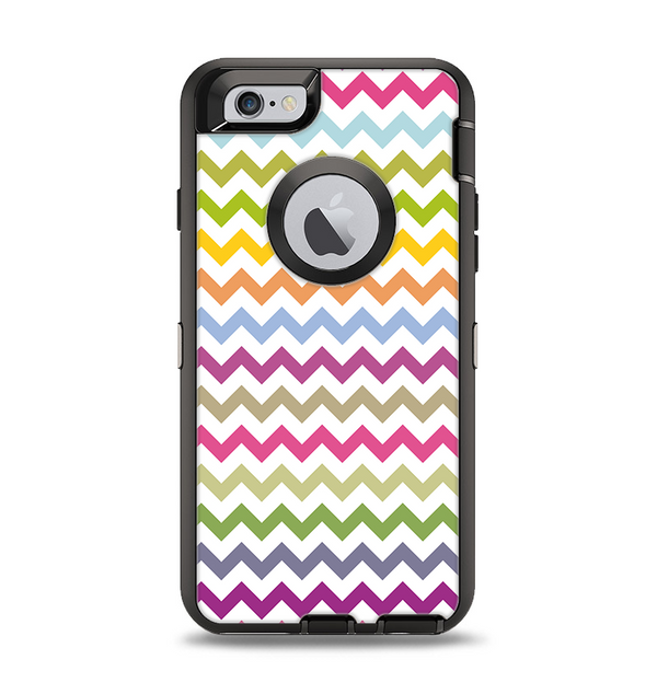 The Colorful Chevron Pattern Apple iPhone 6 Otterbox Defender Case Skin Set