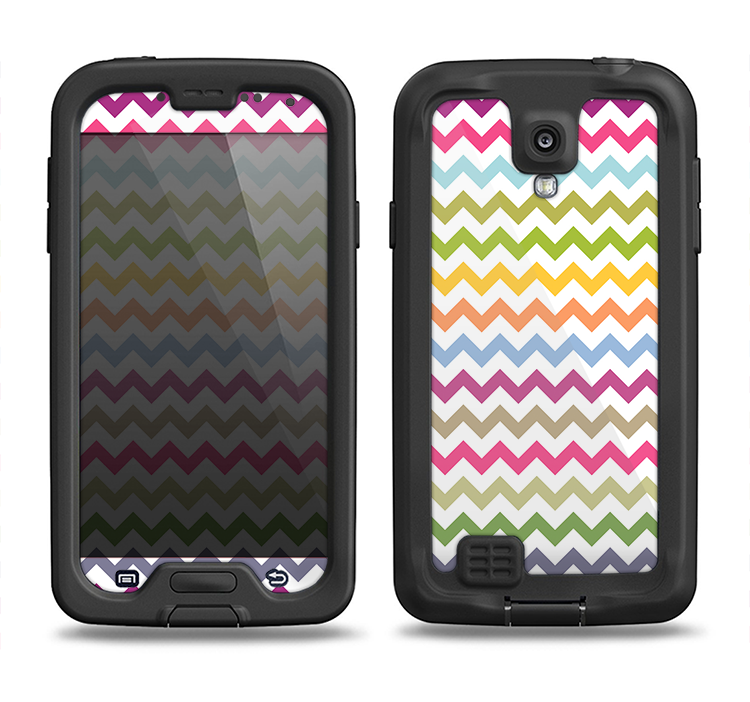 The Colorful Chevron Pattern Samsung Galaxy S4 LifeProof Nuud Case Skin Set
