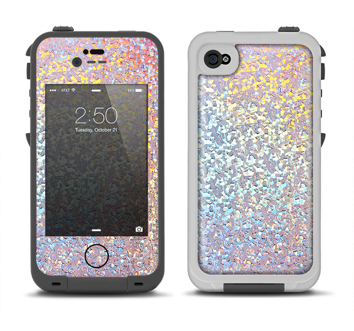 The Colorful Confetti Glitter Sparkle Apple iPhone 4-4s LifeProof Fre Case Skin Set