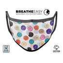The Colorful Donut Overlay  - Made in USA Mouth Cover Unisex Anti-Dust Cotton Blend Reusable & Washable Face Mask with Adjustable Sizing for Adult or Child