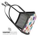 The Colorful Donut Overlay  - Made in USA Mouth Cover Unisex Anti-Dust Cotton Blend Reusable & Washable Face Mask with Adjustable Sizing for Adult or Child