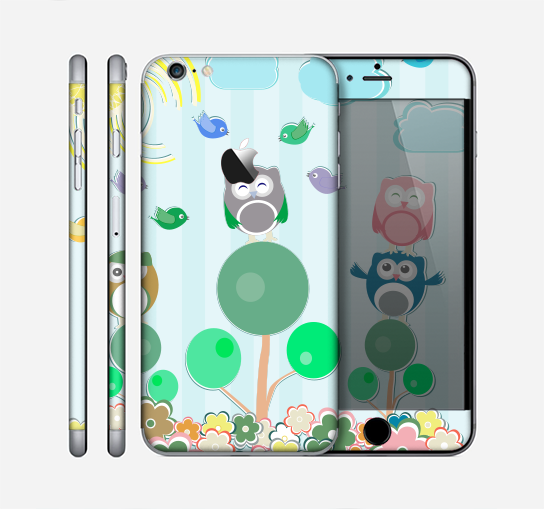 The Colorful Emotional Cartoon Owls in the Trees Skin for the Apple iPhone 6 Plus