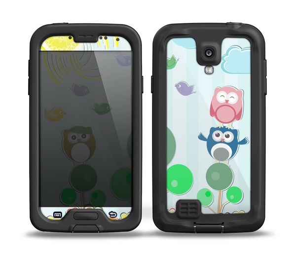 The Colorful Emotional Cartoon Owls in the Trees Skin for the Samsung Galaxy S4 frē LifeProof Case