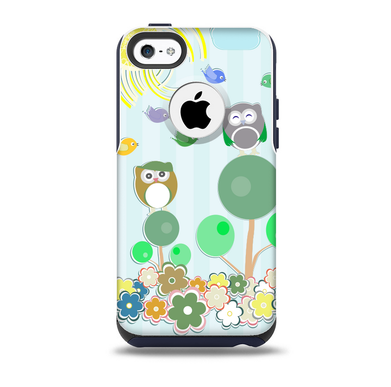 The Colorful Emotional Cartoon Owls in the Trees Skin for the iPhone 5c OtterBox Commuter Case