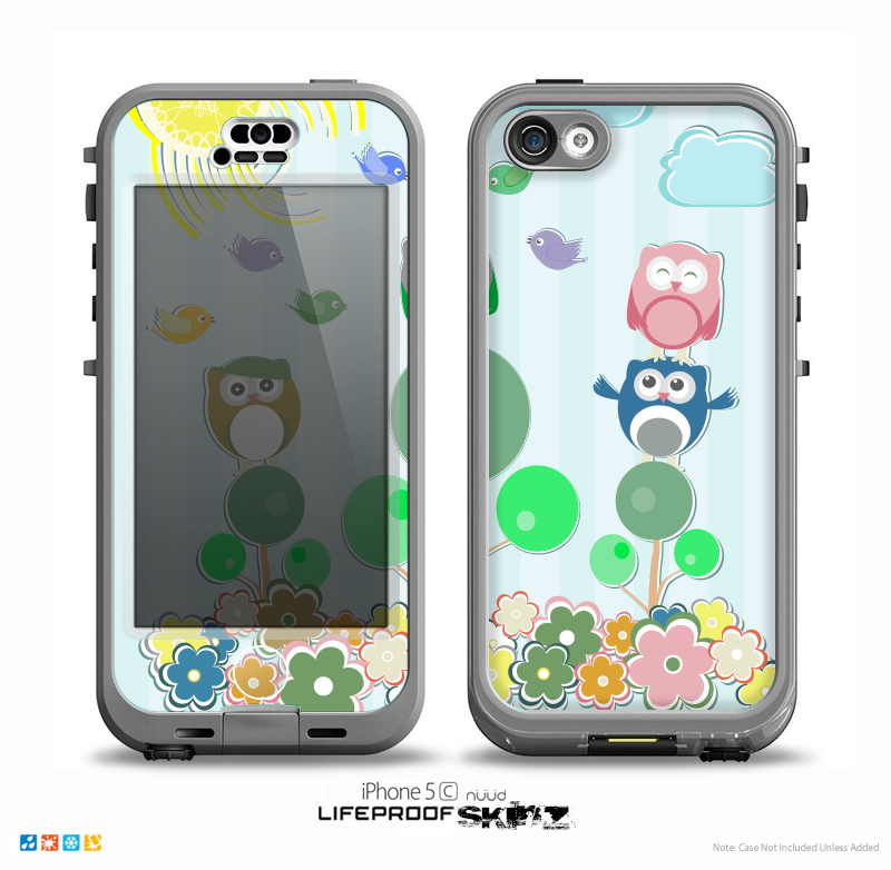 The Colorful Emotional Cartoon Owls in the Trees Skin for the iPhone 5c nüüd LifeProof Case