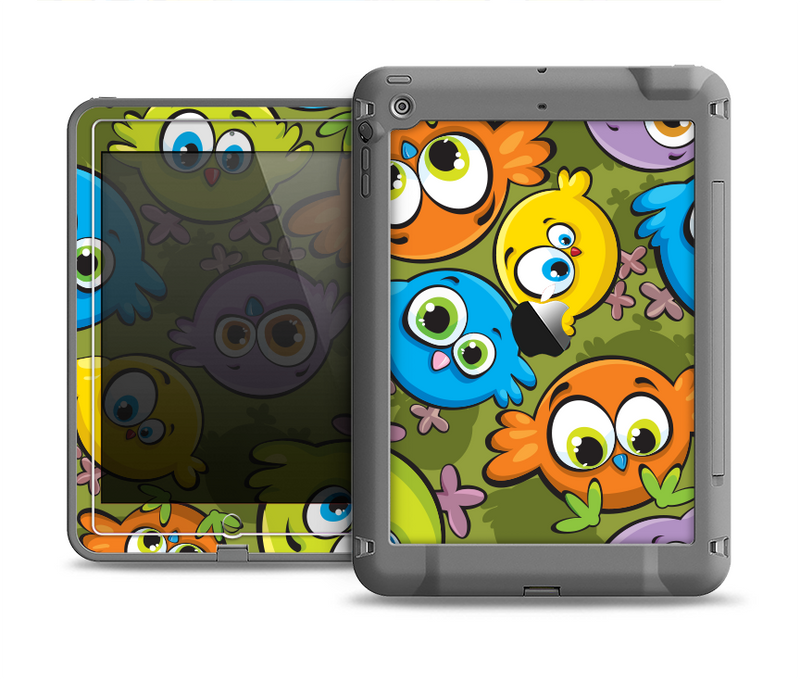 The Colorful Highlighted Cartoon Birds Apple iPad Air LifeProof Fre Case Skin Set