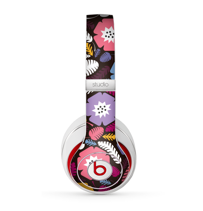 The Colorful Hugged Vector Leaves and Flowers Skin for the Beats by Dre Studio (2013+ Version) Headphones