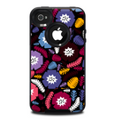 The Colorful Hugged Vector Leaves and Flowers Skin for the iPhone 4-4s OtterBox Commuter Case