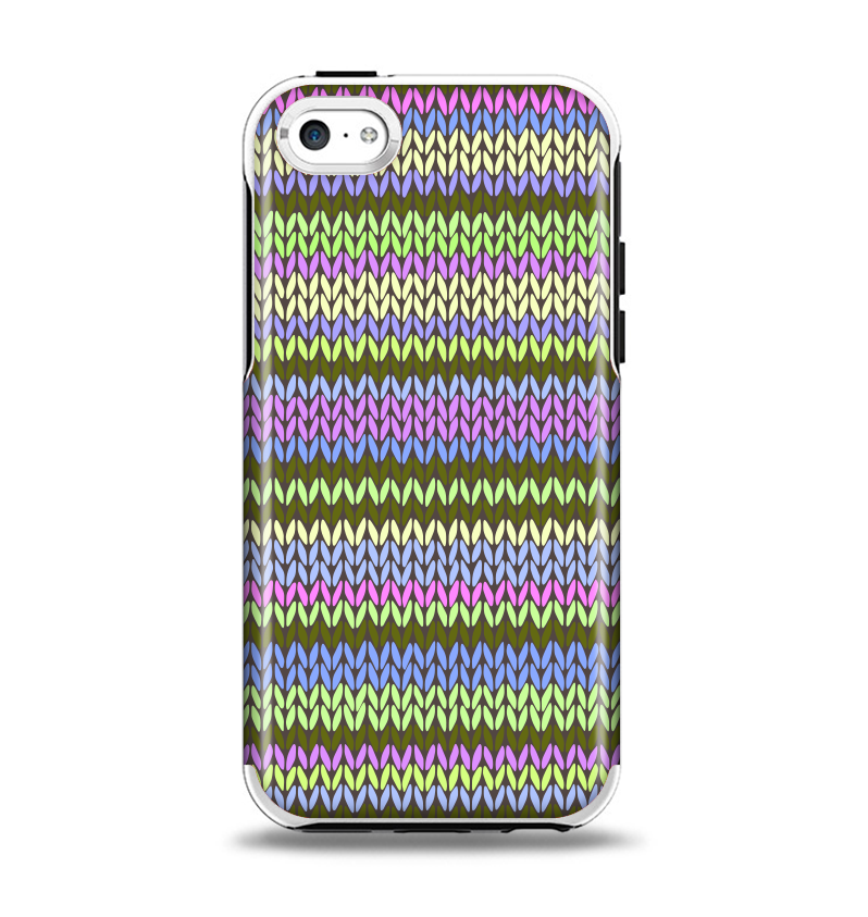 The Colorful Knit Pattern Apple iPhone 5c Otterbox Symmetry Case Skin Set