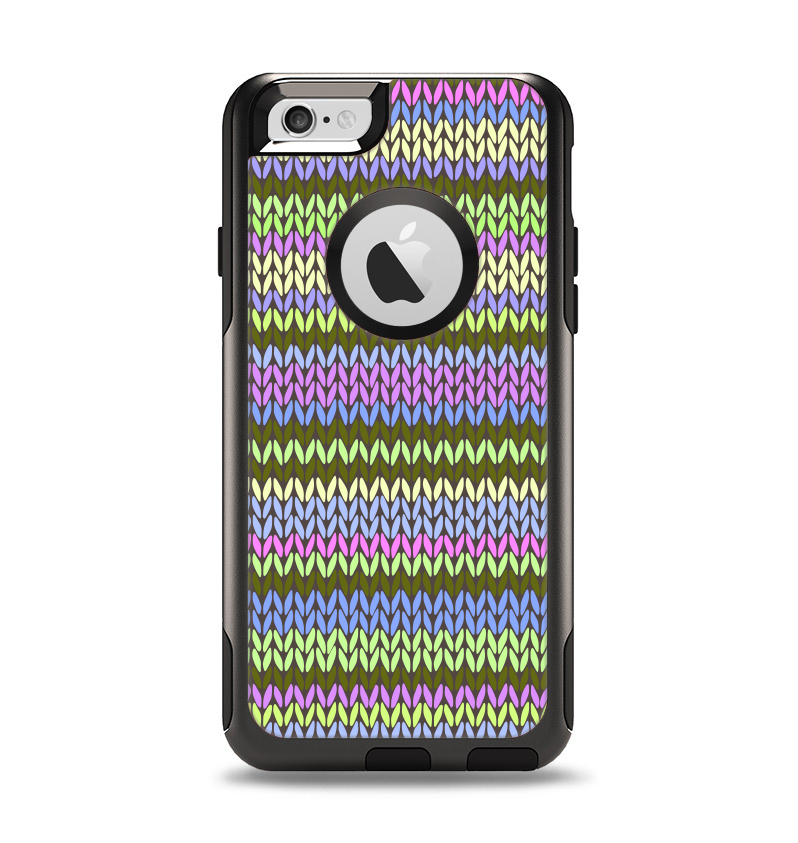The Colorful Knit Pattern Apple iPhone 6 Otterbox Commuter Case Skin Set