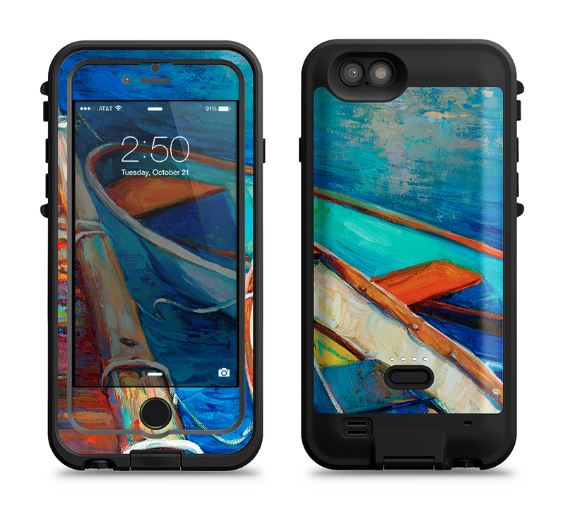 The Colorful Pastel Docked Boats Apple iPhone 6/6s LifeProof Fre POWER Case Skin Set