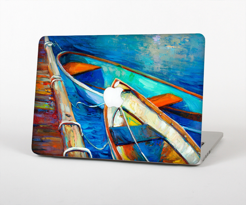The Colorful Pastel Docked Boats Skin for the Apple MacBook Air 13"