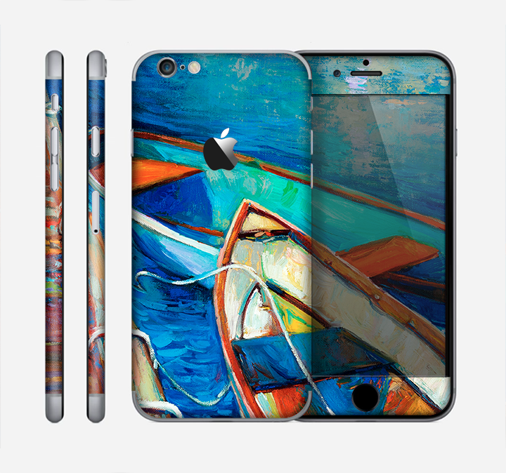 The Colorful Pastel Docked Boats Skin for the Apple iPhone 6