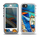 The Colorful Pastel Docked Boats Skin for the iPhone 5-5s OtterBox Preserver WaterProof Case