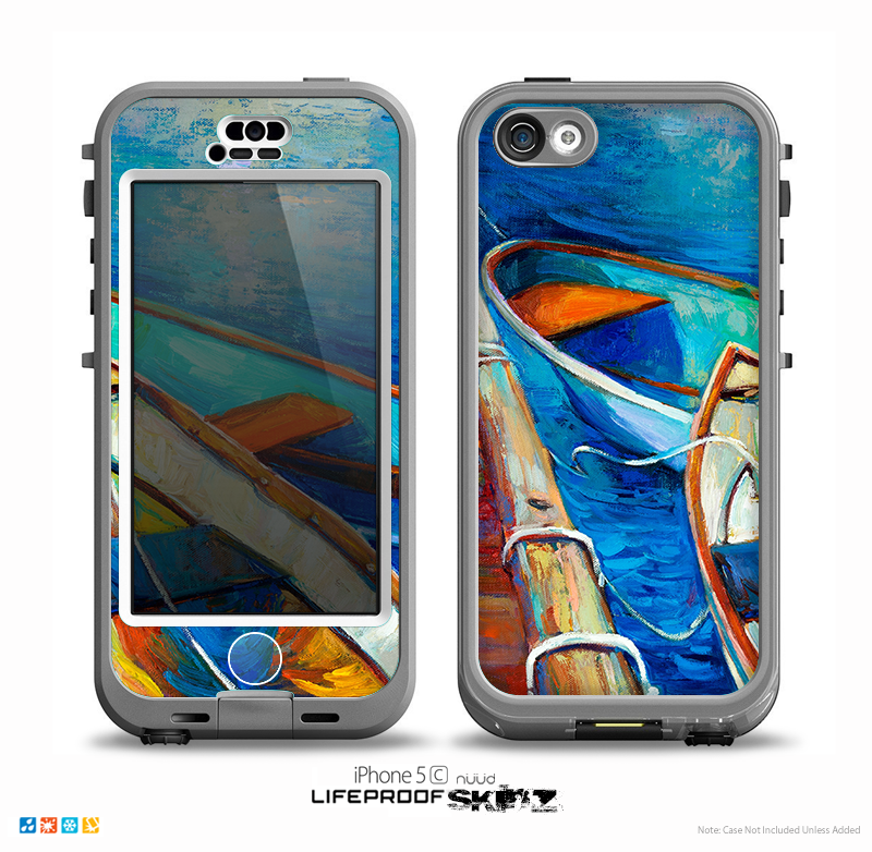The Colorful Pastel Docked Boats Skin for the iPhone 5c nüüd LifeProof Case