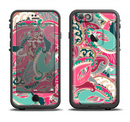 The Colorful Pink & Teal Seamless Paisley Apple iPhone 6/6s LifeProof Fre Case Skin Set