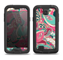 The Colorful Pink & Teal Seamless Paisley Samsung Galaxy S4 LifeProof Nuud Case Skin Set