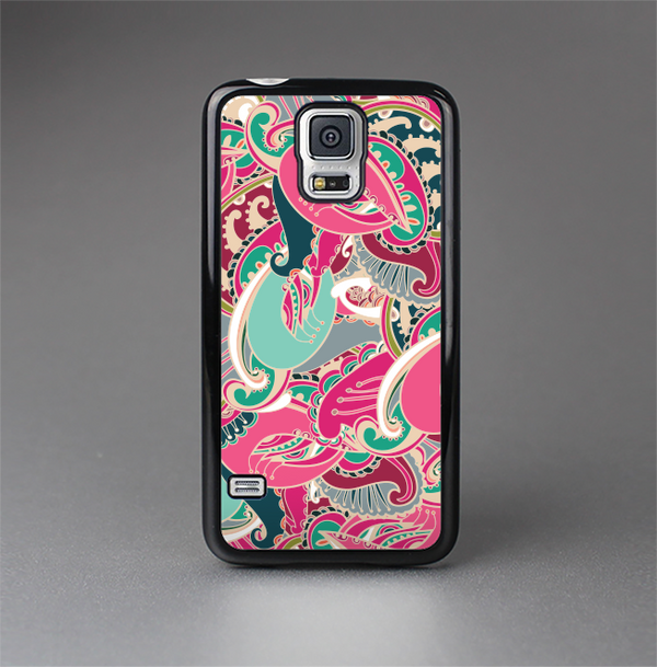 The Colorful Pink & Teal Seamless Paisley Skin-Sert Case for the Samsung Galaxy S5