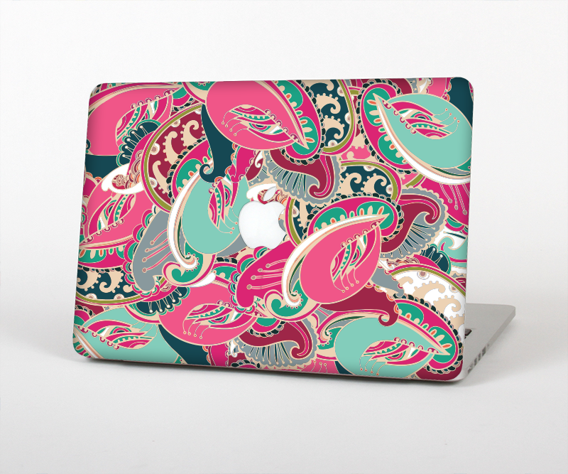 The Colorful Pink & Teal Seamless Paisley Skin for the Apple MacBook Pro Retina 13"
