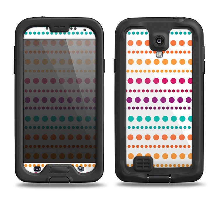 The Colorful Polka Dots on White Samsung Galaxy S4 LifeProof Nuud Case Skin Set