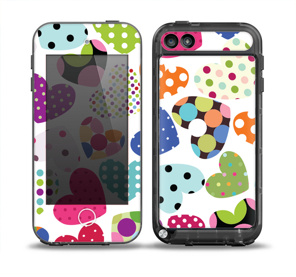 The Colorful Polkadot Hearts Skin for the iPod Touch 5th Generation frē LifeProof Case