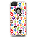 The Colorful Scattered Paw Prints Skin For The iPhone 5-5s Otterbox Commuter Case