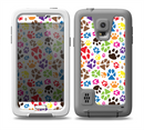 The Colorful Scattered Paw Prints Skin for the Samsung Galaxy S5 frē LifeProof Case